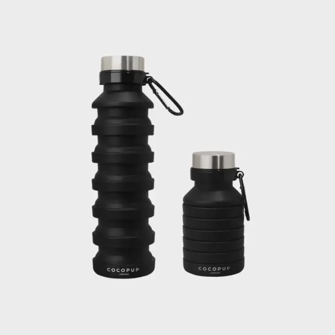 GOURDE PORTABLE POUR CHIEN RÉTRACTABLE AVEC MOUSQUETON - NOIR
