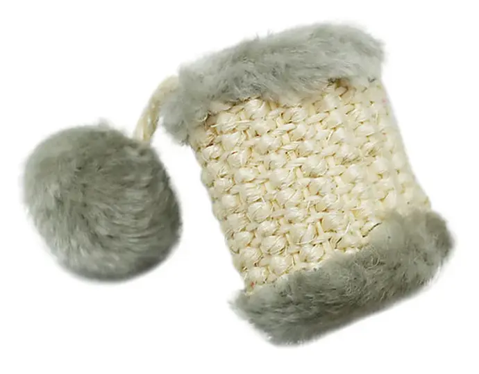 Animalis - Jouet Tambour Sisal Gris pour Chat - 12,5cm