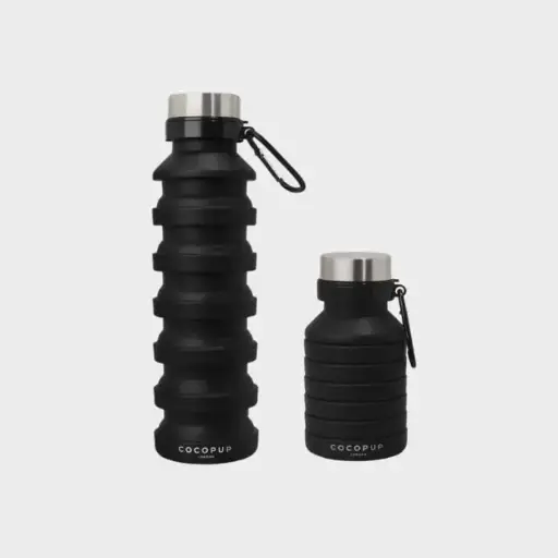 GOURDE PORTABLE POUR CHIEN RÉTRACTABLE AVEC MOUSQUETON - NOIR
